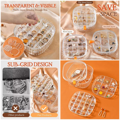 Transparent Crystal Jewellery Storage Organizer 3 Layer